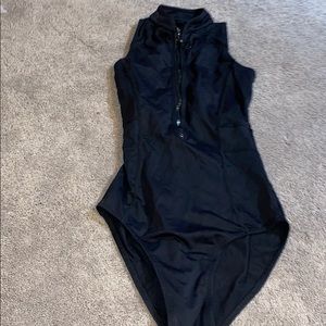 Black Danshuz Zip up leotard